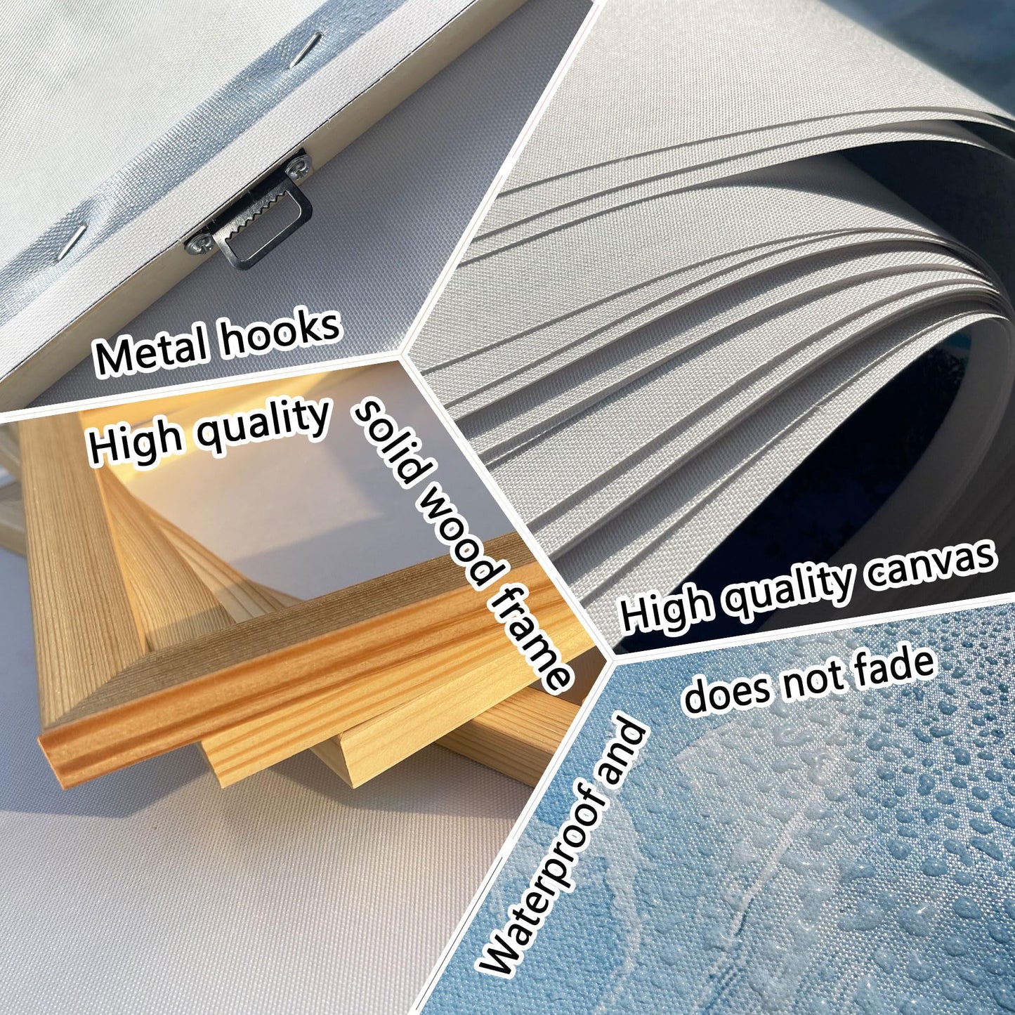 yiijeah Wall Art for Living Room - Framed Picture Artwork for Walls - Blue Wall Art 24x48 Inches Contemporary Abstract Wall Art Prints Canvas Painting Large Size Wall Art for Bedroom Office