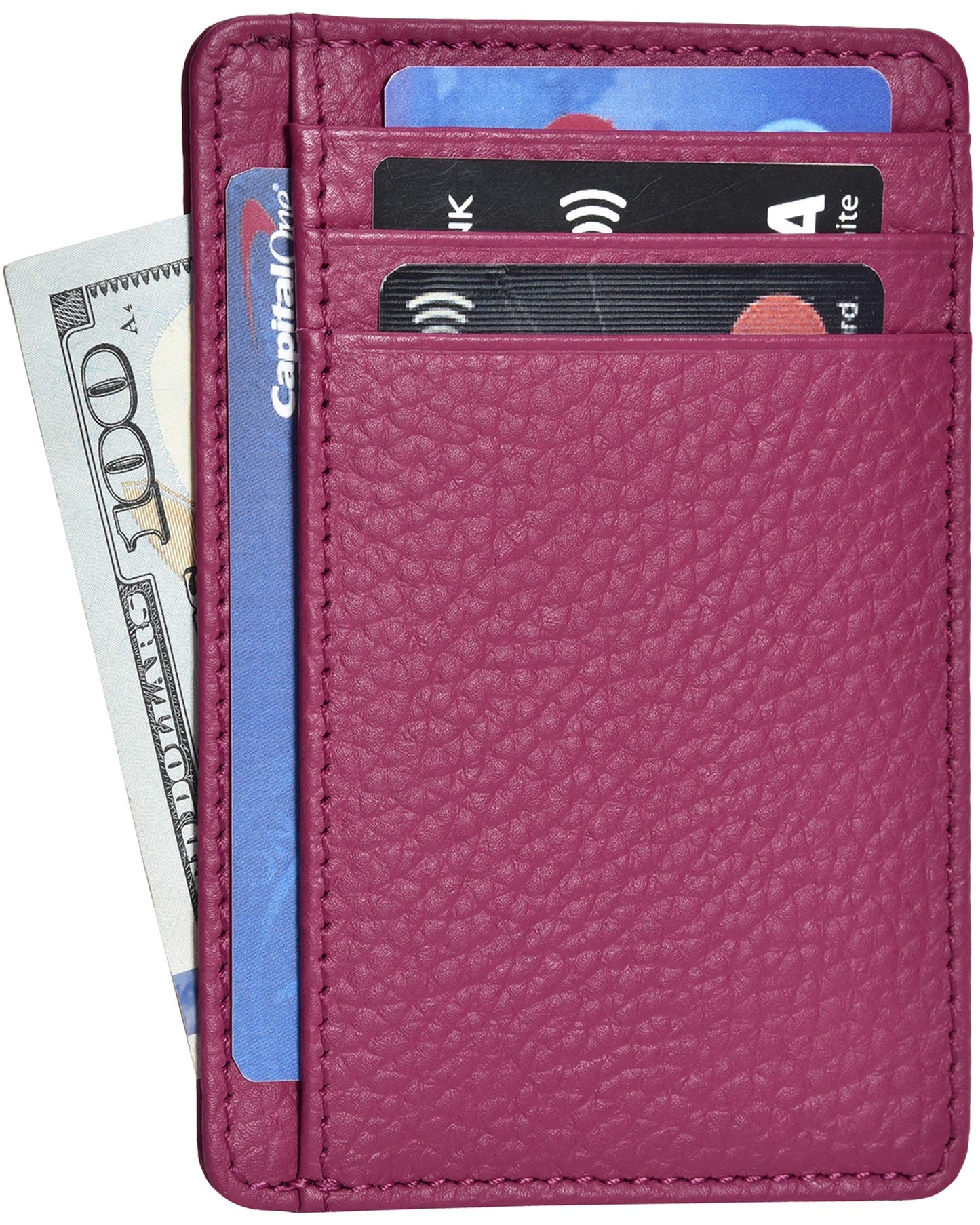 Leather Minimalist Wallet for Men & Women RFID Front Pocket Leather Card Holder Wallets