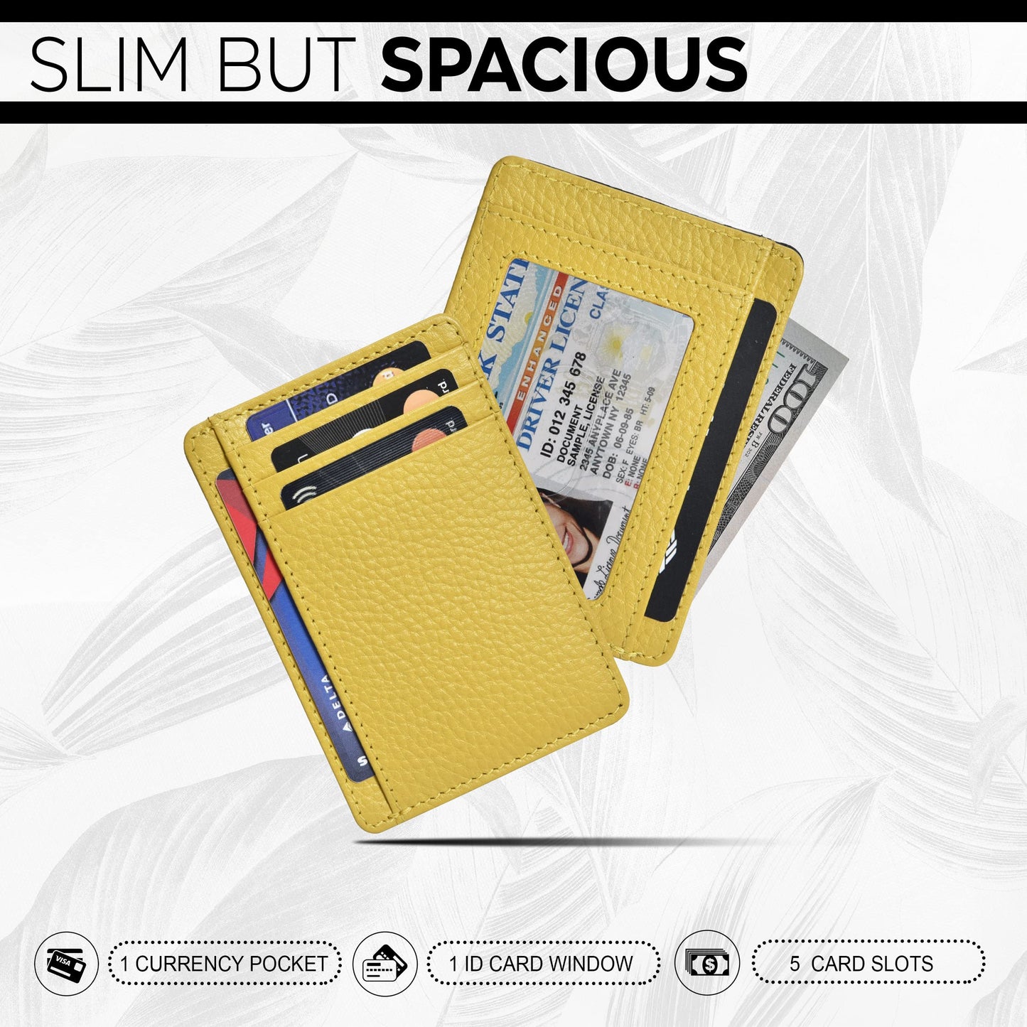 Leather Minimalist Wallet for Men & Women RFID Front Pocket Leather Card Holder Wallets