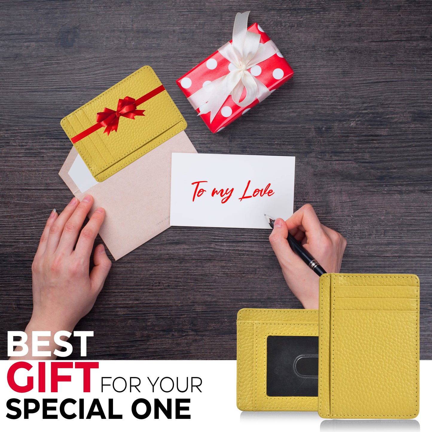 Leather Minimalist Wallet for Men & Women RFID Front Pocket Leather Card Holder Wallets