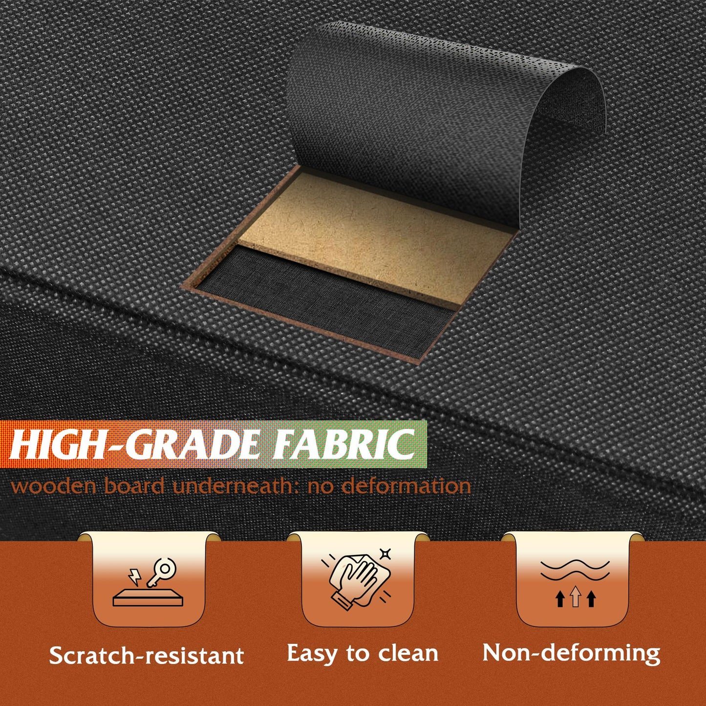 WLIVE Nightstand, 2 Drawer Dresser for Bedroom, Small Dresser with 2 Drawers, Bedside Furniture, Night Stand, End Table with Fabric Bins for Bedroom, Closet, Entryway, College Dorm, Dark Grey