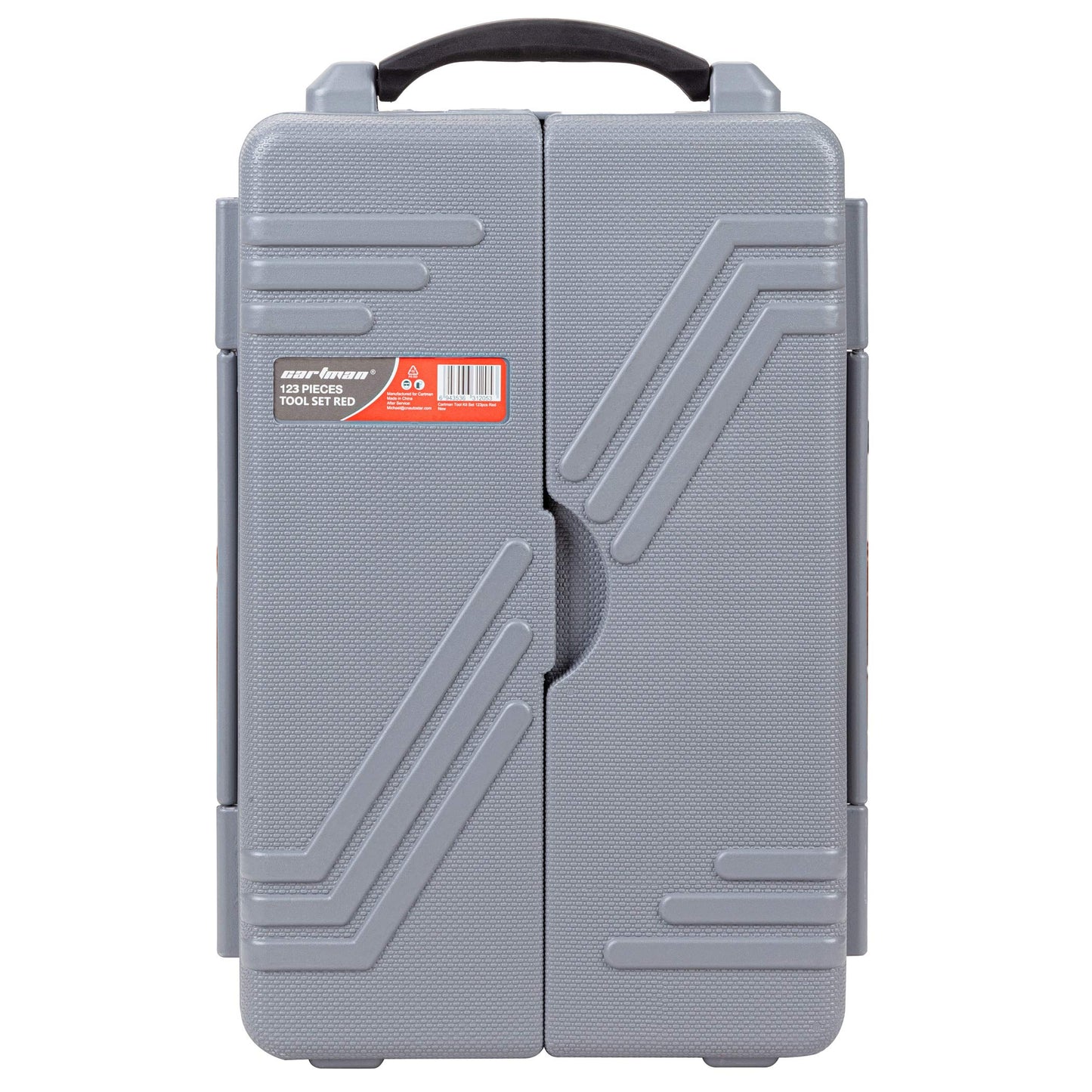 CARTMAN 205 Piece Ratchet Wrench Tool Set 1/4" & 3/8" & 1/2" Drive with SAE/Metric Sockets Kit in Plastic Toolbox