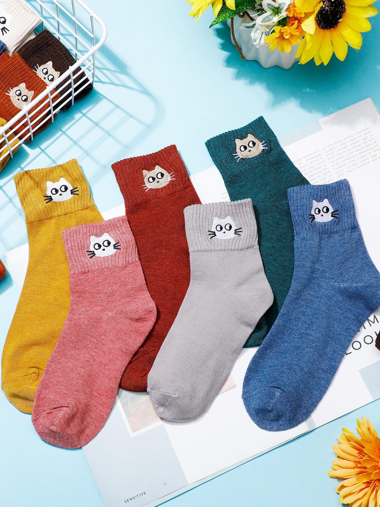 Eurzom 10 Pairs Socks Elastic Ankle Length Cotton Socks Aesthetic Socks Cute Socks Lightweight Low Cut Socks for Women Girl